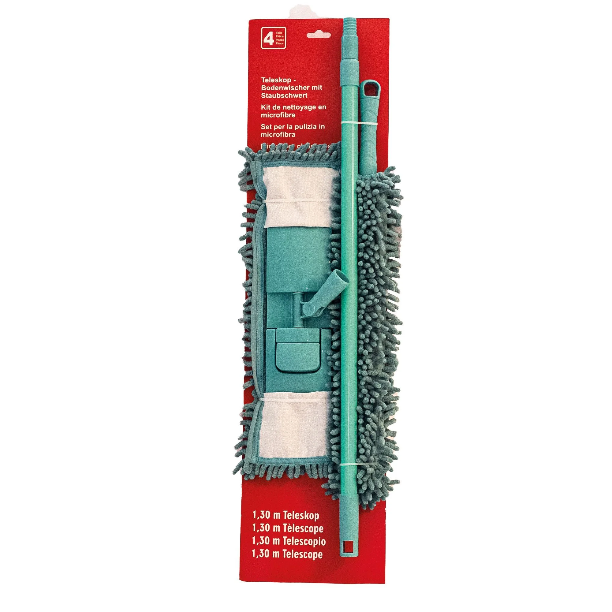 Reinigungs-Set Bodenwischer mit Staubschwert – 4-teilig, 130 cm