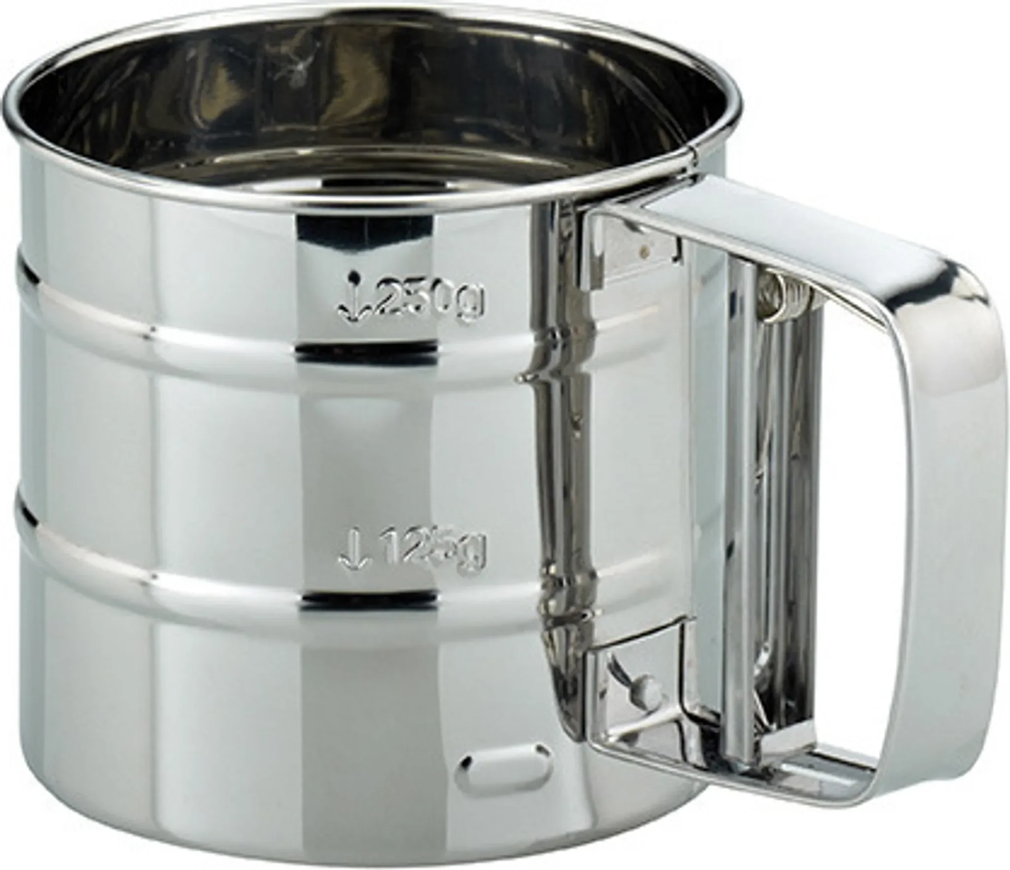 Axentia Mehlsieb aus Edelstahl – Einhand-Bedienung