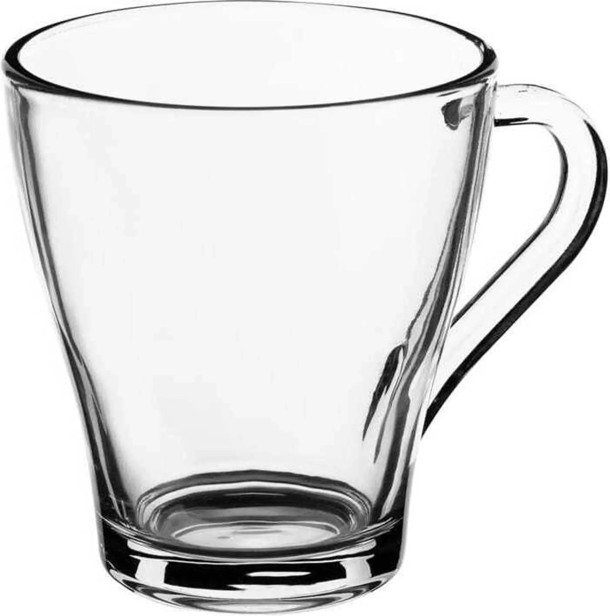 Glasbecher mit Henkel – 250 ml, transparent