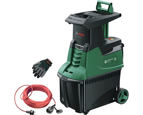 BOSCH AXT 25 TC Turbinenhäcksler leise mit Handschuhen 25 m Kabel