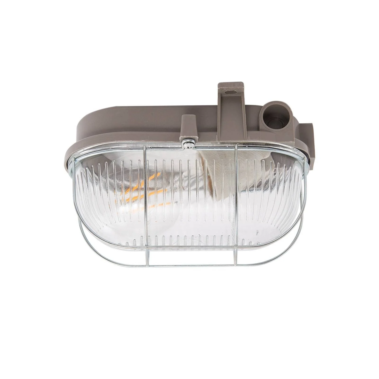 Außen-Wandleuchte „Kirgo“ – IP44, Grau/Transparent