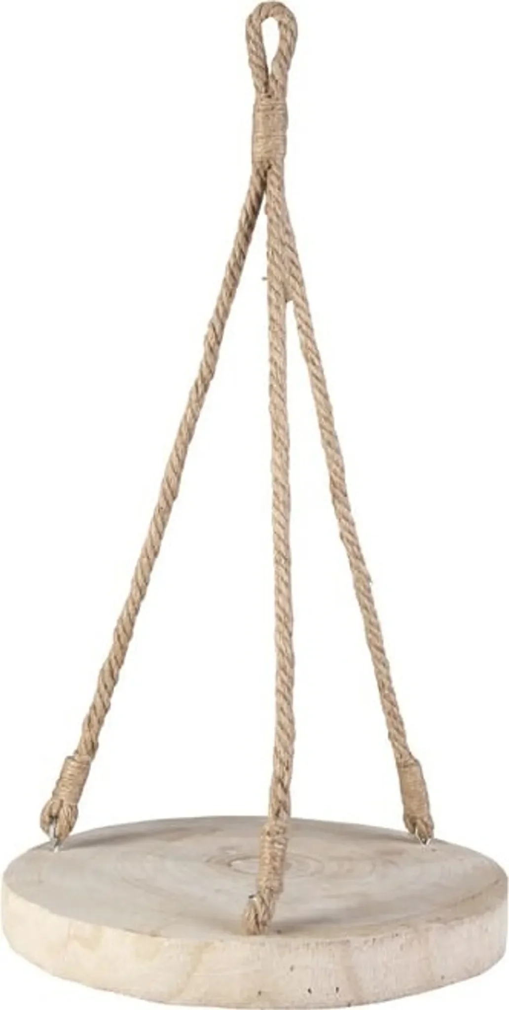 Hängetablett aus Holz – Natur, mit Seilaufhängung