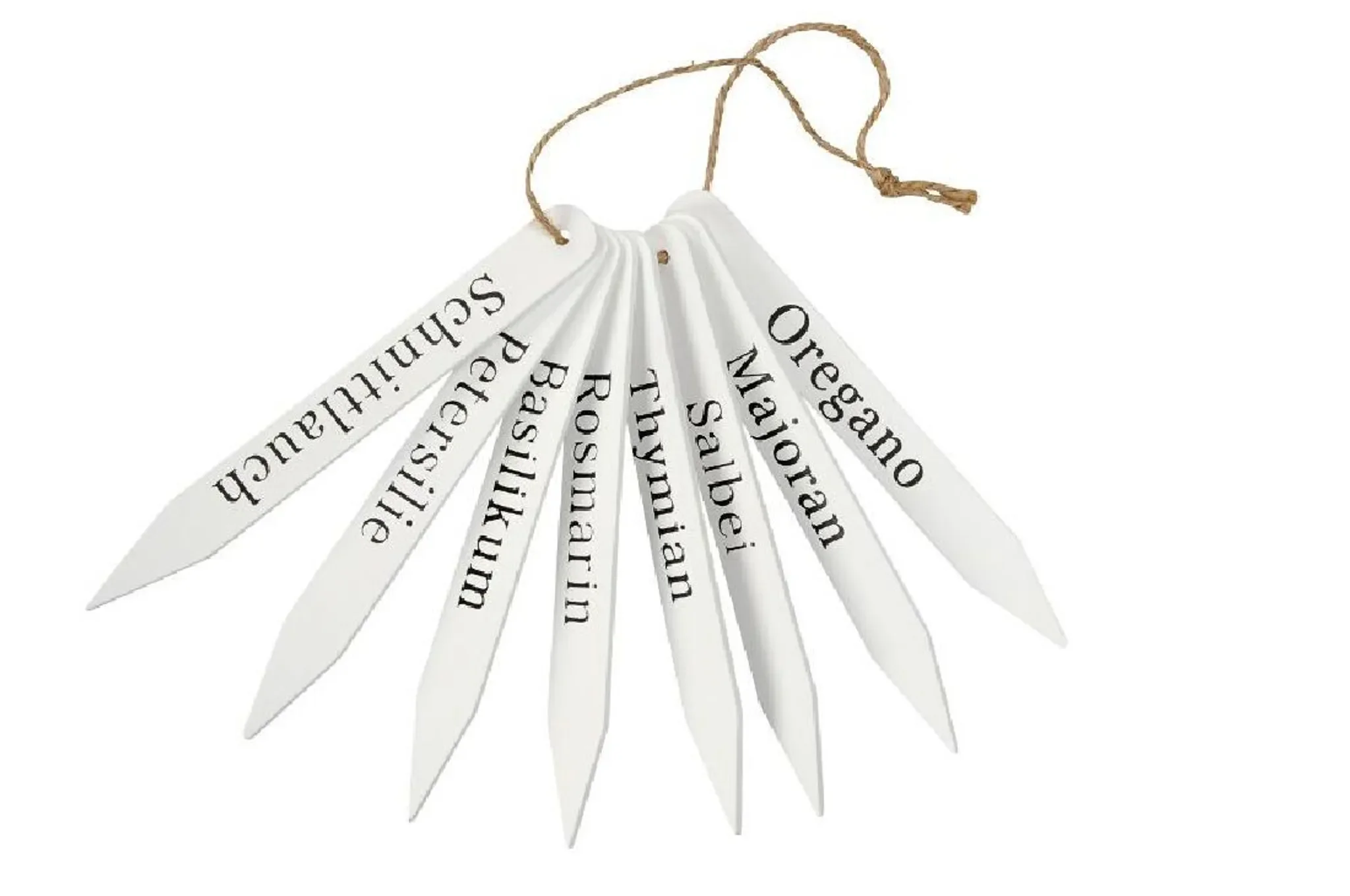 Kräuterstecker aus Holz – 8er-Set, weiß